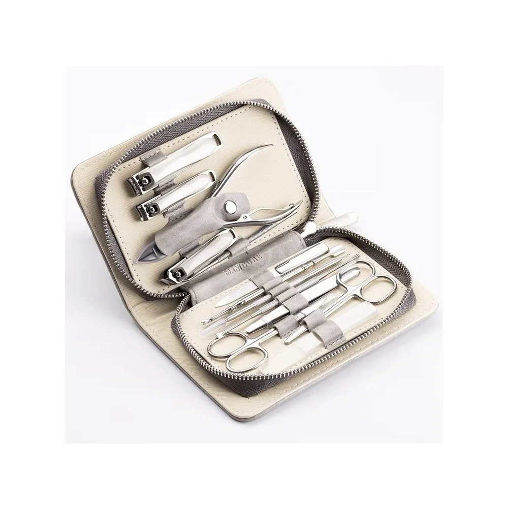 Familife Stainless Steel Nail Kit Manicure Pedicure Set Grooming Kit, 11 Pcs -[H